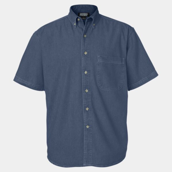 Men's Tall Denim Short Sleeve Shirt Thumbnail
