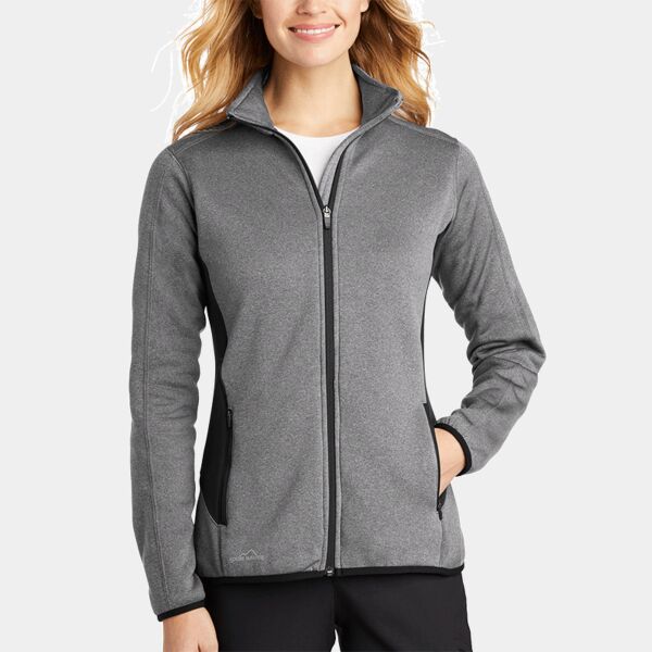 Women's Full Zip Heather Stretch Fleece Jacket Thumbnail